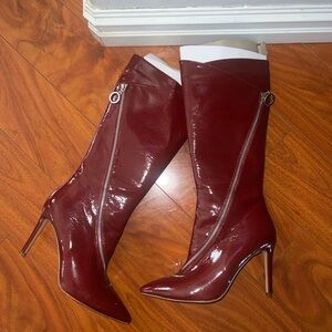 Chic Burgundy Heeled Boots